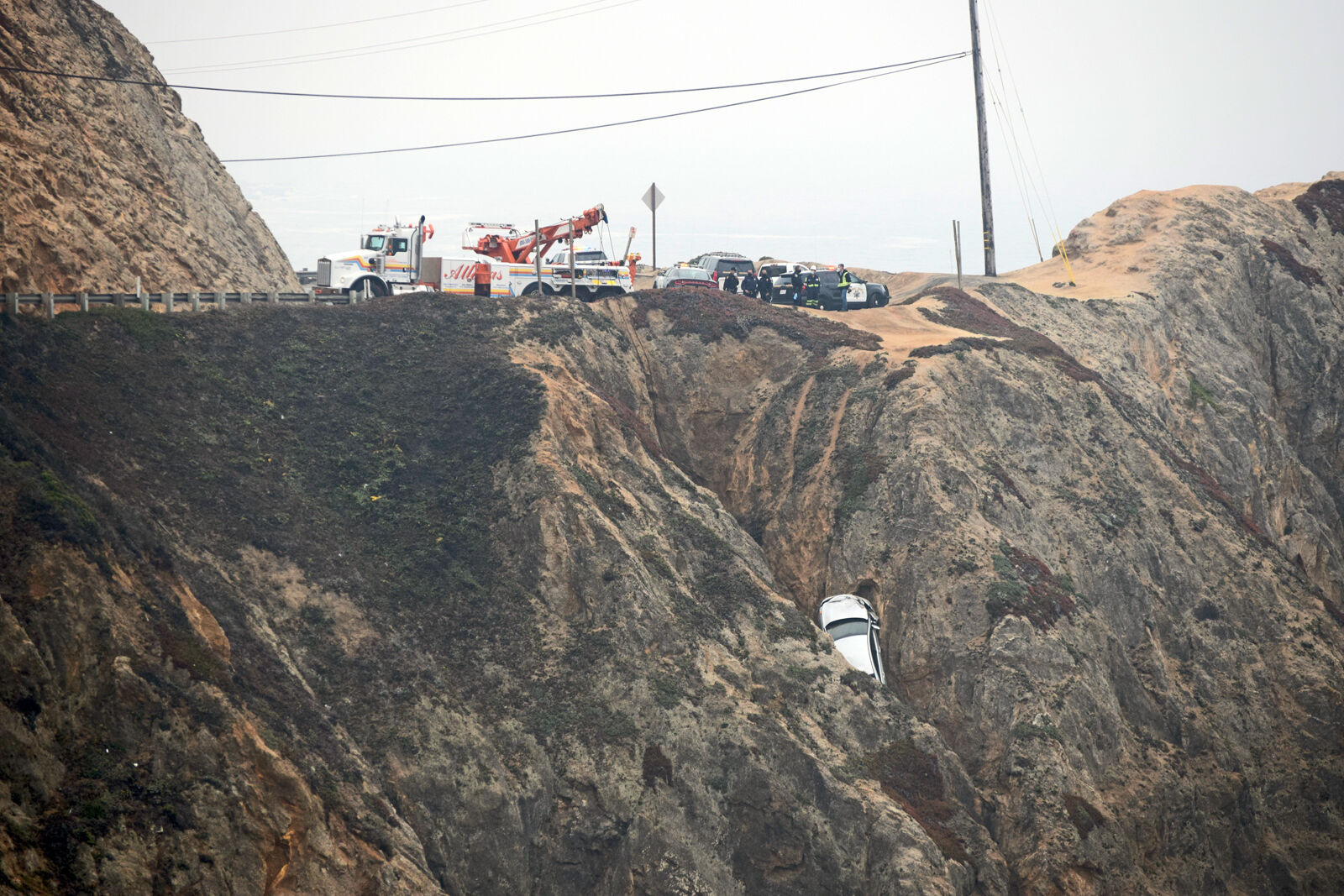 Car off cliff